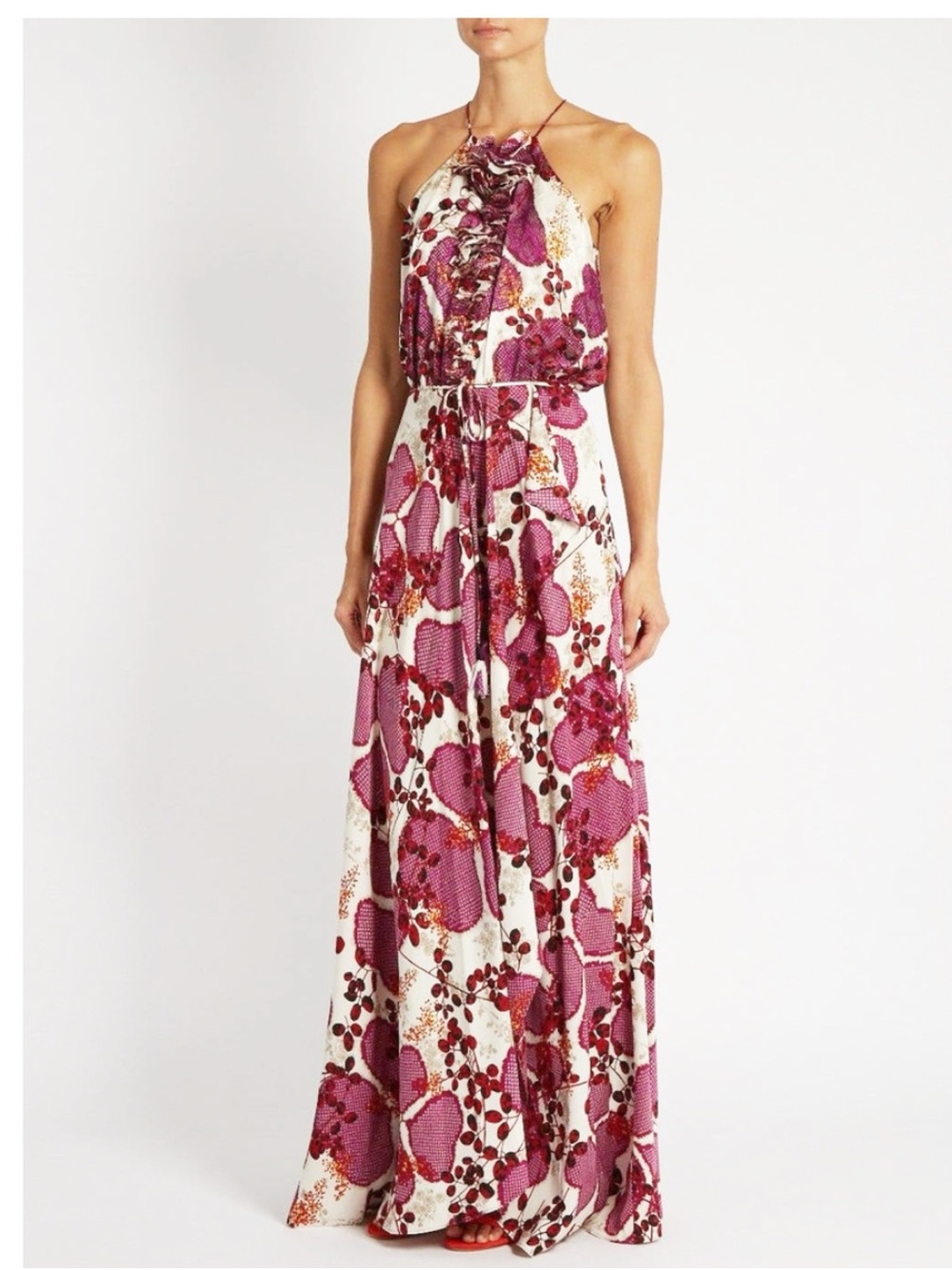 Diane Von Furstenberg Veronnica Silk Halter Floral Maxi Dress ❤️❤️